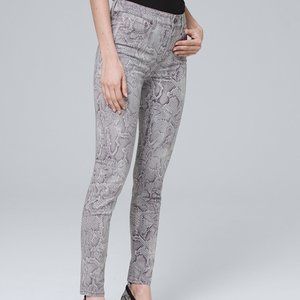 WHBM Sculpt High-Rise Snake Print Skinny Ankle Jeans Size 0